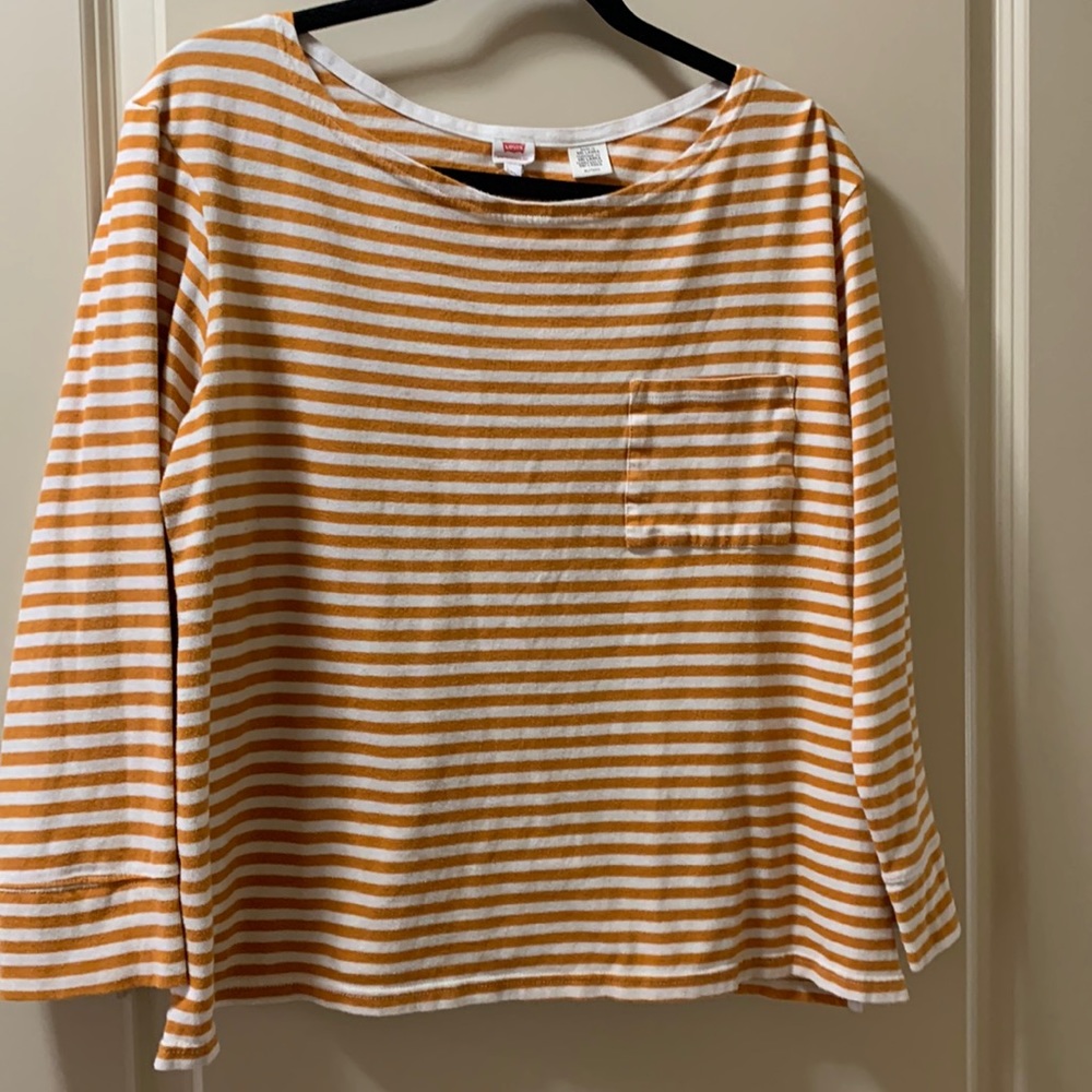 Levi’s Long Sleeve Honey Yellow Stripe T-Shirt